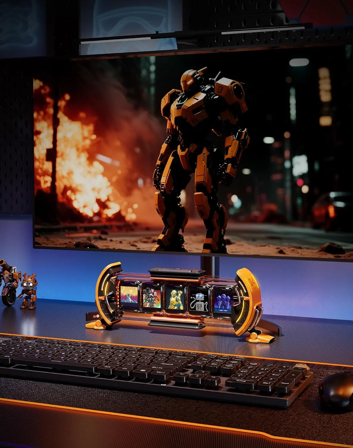 Divoom Times Gate cyberpunk desk display with animated pixel screens