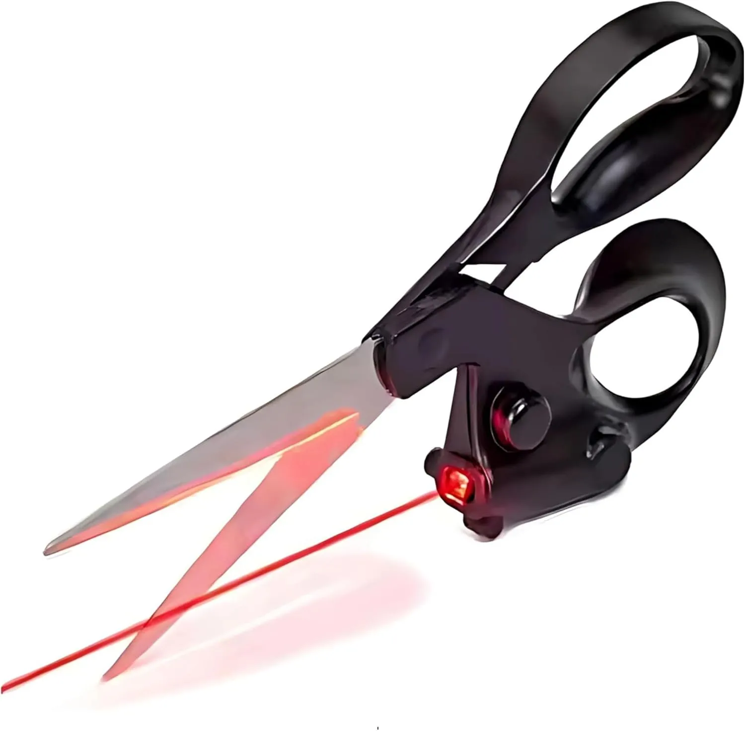 Professional laser guided sewing scissors with a red laser guide line