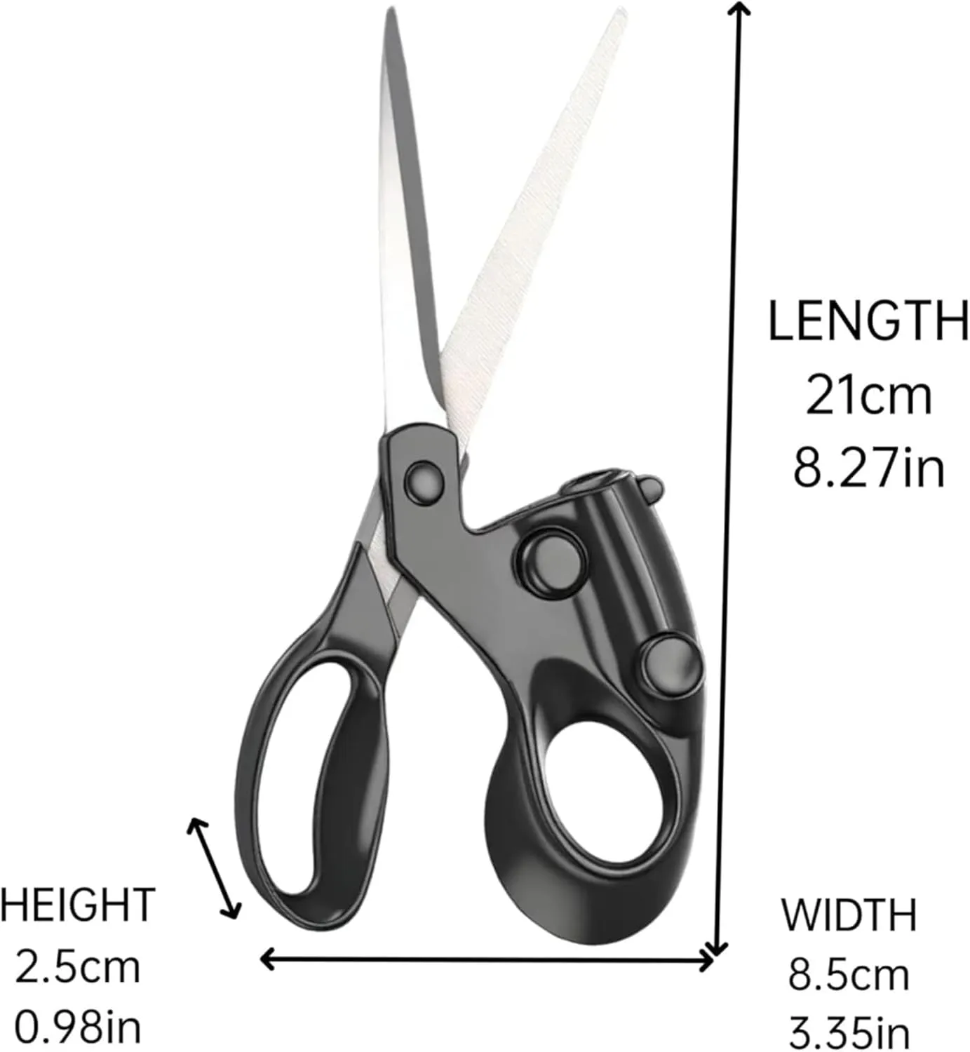 Laser guided scissors dimensions