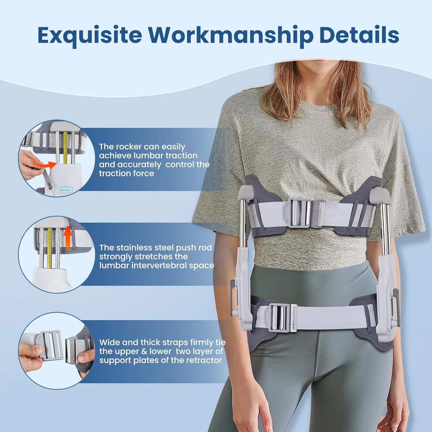 lumbar traction device workmanship and support details