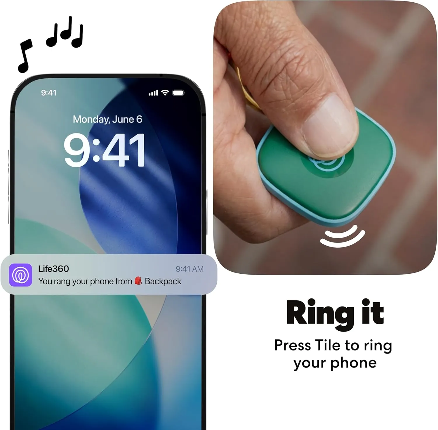 Life360 Tile tracker ring phone feature and phone notification
