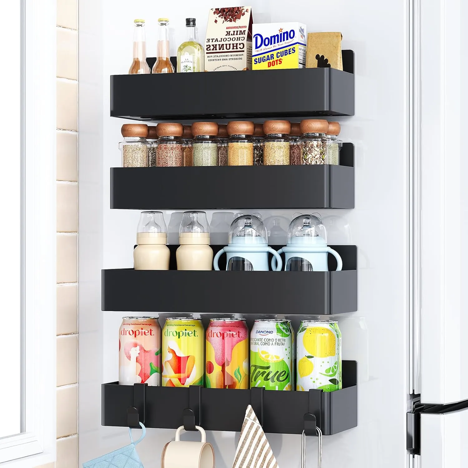 Magnetic spice rack kitchen storage use cases and organization benefits